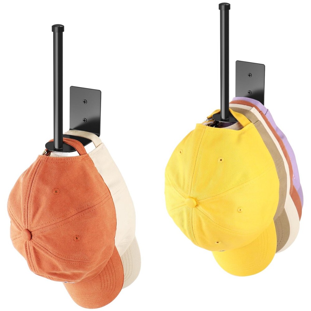 Durmmur 2 Pack Hat Racks for Baseball Caps, Stainless Steel Hat Organizer for Baseball Cap, Hat Holder Storage Organizer, Hat Hanger Strong Adhesive/Wall Drilled for Door, Bedroom, Closet(Black 6 in) Durmmur 2 Pack Hat Racks for Baseball Caps, Stainless Steel Hat Organizer for Baseball Cap, Hat Holder Storage Organizer, Hat Hanger Strong Adhesive/Wall Drilled for Door, Bedroom, Closet(Black 6 in)