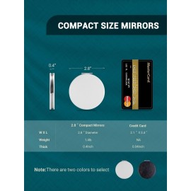 Getinbulk Compact Mirror,Double-Sided Makeup Small Mirror for Purse with 1X/3X Magnification PU Leather (White, 2.8) Getinbulk Compact Mirror,Double-Sided Makeup Small Mirror for Purse with 1X/3X Magnification PU Leather (White, 2.8)