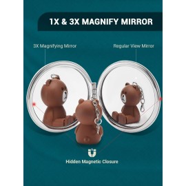 Getinbulk Compact Mirror,Double-Sided Makeup Small Mirror for Purse with 1X/3X Magnification PU Leather (White, 2.8) Getinbulk Compact Mirror,Double-Sided Makeup Small Mirror for Purse with 1X/3X Magnification PU Leather (White, 2.8)