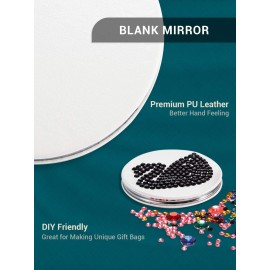 Getinbulk Compact Mirror,Double-Sided Makeup Small Mirror for Purse with 1X/3X Magnification PU Leather (White, 2.8) Getinbulk Compact Mirror,Double-Sided Makeup Small Mirror for Purse with 1X/3X Magnification PU Leather (White, 2.8)