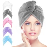 AIDEA Microfiber Hair Towel Wrap, 5 Pack Turbans, Super Absorbent Quick Dry for All Hair Types, Anti-Frizz Accessories for Women, 2610