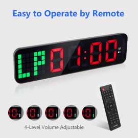LUCORB Gym Timer - Large Digital Gym Clock Wall with Interval Time Progress Bar, Countdown/Up Stopwatch, Remote Control for Home Gym Garage Boxing Crossfit LUCORB Gym Timer - Large Digital Gym Clock Wall with Interval Time Progress Bar, Countdown/Up Stopwatch, Remote Control for Home Gym Garage Boxing Crossfit