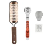 Foot File Foot Scrubber Pedicure - Callus Remover for Feet Easkep Professional Grater Rasp Foot Scraper Corns Callous Removers Cracked Dead Skin Remover for Dry and Wet Feet (Golden Set)