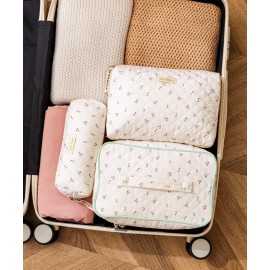 HBselect Quilted Makeup Bag, 3PCS Cotton Large Travel Makeup Bag, Cute Floral Coquette Make up Bag Cosmetic Bag Toiletry Bag for Women Girls HBselect Quilted Makeup Bag, 3PCS Cotton Large Travel Makeup Bag, Cute Floral Coquette Make up Bag Cosmetic Bag Toiletry Bag for Women Girls