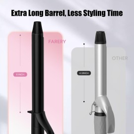FARERY Long Barrel Curling Iron 1 Inch, Ceramic Curling Iron for Thin Hair, Infused Argan Oil & Keratin, Long Lasting Styling, 11 Adjustable Temp, Include Clips & Silicone Pad FARERY Long Barrel Curling Iron 1 Inch, Ceramic Curling Iron for Thin Hair, Infused Argan Oil & Keratin, Long Lasting Styling, 11 Adjustable Temp, Include Clips & Silicone Pad