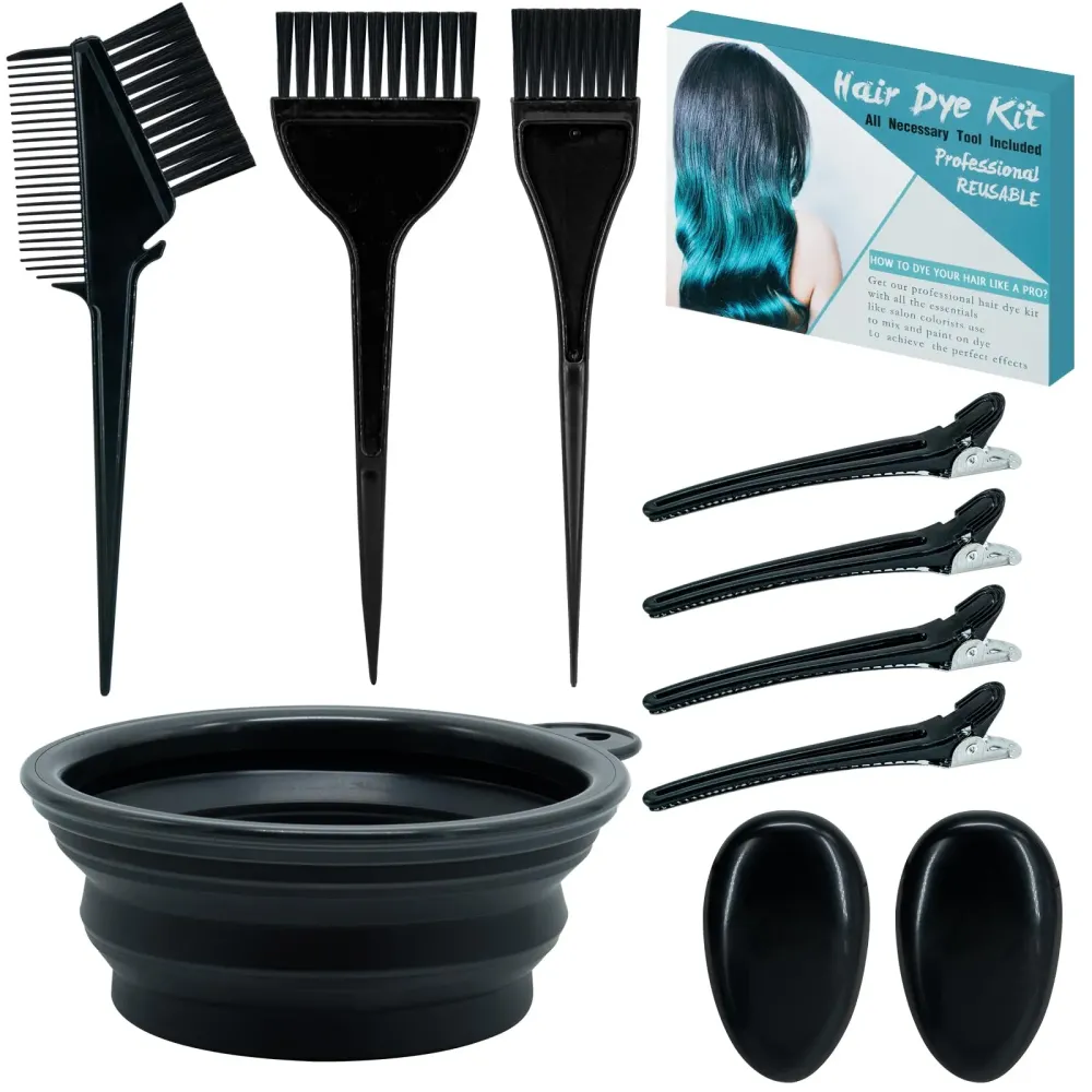 Xarchy 10 Pc Hair Bleach Kit - Hair Coloring Products With Dye Brush, Color Bowl, Earmuffs, Clip for Salon Bleaching & Highlighting Xarchy 10 Pc Hair Bleach Kit - Hair Coloring Products With Dye Brush, Color Bowl, Earmuffs, Clip for Salon Bleaching & Highlighting