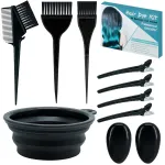 Xarchy 10 Pc Hair Bleach Kit - Hair Coloring Products With Dye Brush, Color Bowl, Earmuffs, Clip for Salon Bleaching & Highlighting
