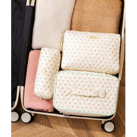 HBselect Quilted Makeup Bag, 3PCS Cotton Large Travel Makeup Bag, Cute Floral Coquette Make up Bag Cosmetic Bag Toiletry Bag for Women Girls HBselect Quilted Makeup Bag, 3PCS Cotton Large Travel Makeup Bag, Cute Floral Coquette Make up Bag Cosmetic Bag Toiletry Bag for Women Girls
