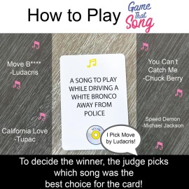 Game That Song 90\'s Mix Expansion - 50 New Cards - Music Card Game for Family, Adults, and Teens. Hilarious, Addictive, and Competitive Fun for Game Nights! Game That Song 90\'s Mix Expansion - 50 New Cards - Music Card Game for Family, Adults, and Teens. Hilarious, Addictive, and Competitive Fun for Game Nights!