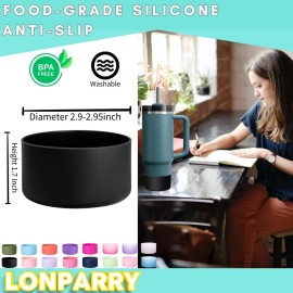 LONPARRY 2-Pack Silicone Boot for Stanley 40 30 oz Quencher Adventure Tumbler, IceFlow 30 20 oz, Stanley Cup Protector