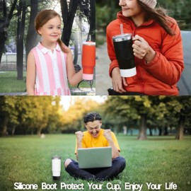 LONPARRY 2-Pack Silicone Boot for Stanley 40 30 oz Quencher Adventure Tumbler, IceFlow 30 20 oz, Stanley Cup Protector