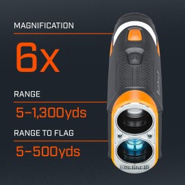 Bushnell Golf Tour V6 Shift Laser Rangefinder with Slope Switch, Visual Jolt Flag Locking, Magnetic Mount, 1300 Yard Range 6X Magnification