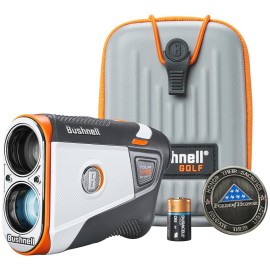 Bushnell Golf Tour V6 Shift Laser Rangefinder with Slope Switch, Visual Jolt Flag Locking, Magnetic Mount, 1300 Yard Range 6X Magnification