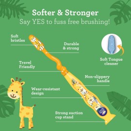 GuruNanda Kids Toothbrush with Suction Cup & Fun Animal Designs - Soft Bristles for Healthy Gums- Non-Slippery & Mess-Free Toothbrush, 3+ Age- 4 Count GuruNanda Kids Toothbrush with Suction Cup & Fun Animal Designs - Soft Bristles for Healthy Gums- Non-Slippery & Mess-Free Toothbrush, 3+ Age- 4 Count