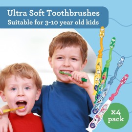 GuruNanda Kids Toothbrush with Suction Cup & Fun Animal Designs - Soft Bristles for Healthy Gums- Non-Slippery & Mess-Free Toothbrush, 3+ Age- 4 Count GuruNanda Kids Toothbrush with Suction Cup & Fun Animal Designs - Soft Bristles for Healthy Gums- Non-Slippery & Mess-Free Toothbrush, 3+ Age- 4 Count