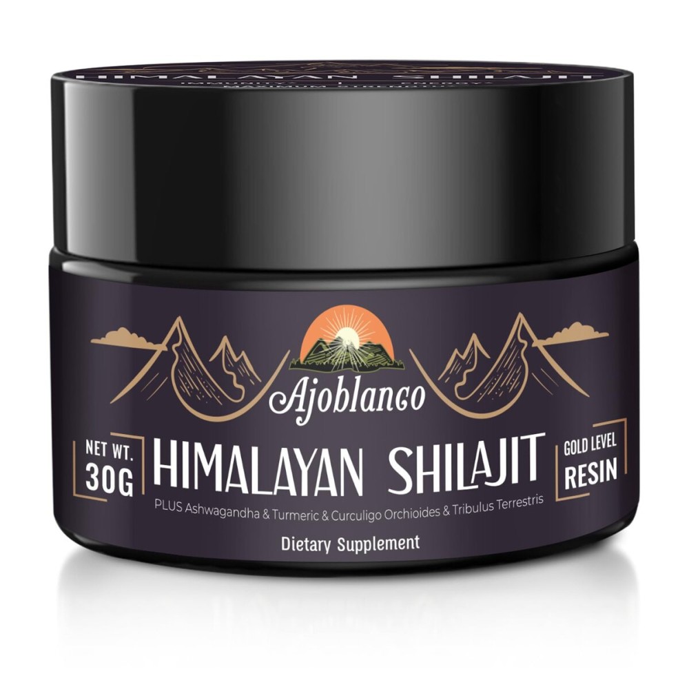 Ajoblanco 600mg Shilajit Pure Himalayan Organic Shilajit Resin - Himalayan Shilajit Resin with Organic Ayurvedic Blend in High Potency for Energy, Strength & Immunity, 30 Grams Ajoblanco 600mg Shilajit Pure Himalayan Organic Shilajit Resin - Himalayan Shilajit Resin with Organic Ayurvedic Blend in High Potency for Energy, Strength & Immunity, 30 Grams