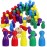 STOBOK 50 Pcs Multicolor Wooden Pawns Board Game Pieces With 2 Dice - Tabletop Markers Chess Pieces for Board Games