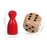 STOBOK 50 Pcs Multicolor Wooden Pawns Board Game Pieces With 2 Dice - Tabletop Markers Chess Pieces for Board Games