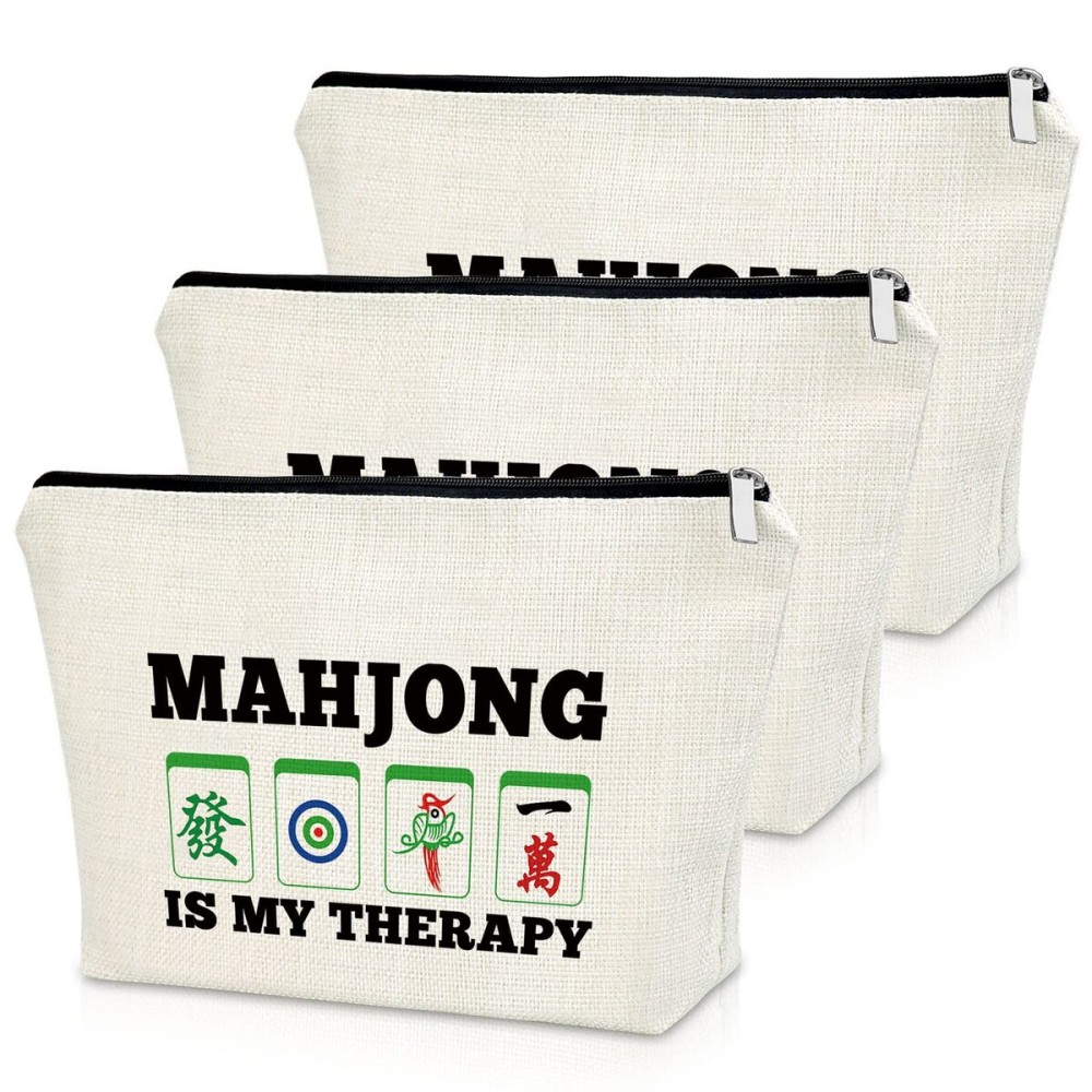 Sazuwu 3PCS Mahjong Gift Makeup Bag Cosmetic Organizers Travel Pouch Mahjong Themed Funny Gift for Players Lover Retirement Christmas Birthday Present Sazuwu 3PCS Mahjong Gift Makeup Bag Cosmetic Organizers Travel Pouch Mahjong Themed Funny Gift for Players Lover Retirement Christmas Birthday Present