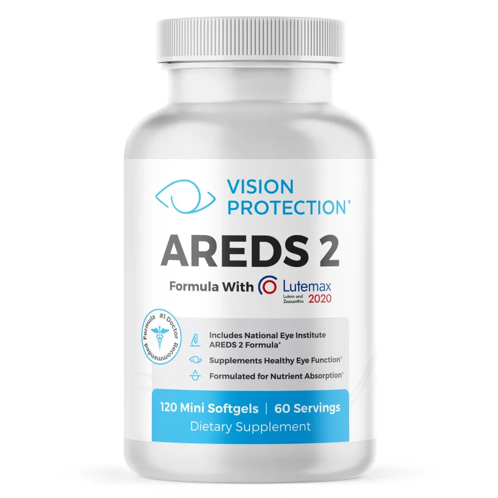 Vision Protection AREDS 2 Eye Vitamin & Mineral Supplement for Ocular Health, Lutemax 2020 with Natural Eye Institute AREDS 2 Study Ingredients Lutein, Vitamin C, & Zeaxanthin, 120 Mini Softgels Vision Protection AREDS 2 Eye Vitamin & Mineral Supplement for Ocular Health, Lutemax 2020 with Natural Eye Institute AREDS 2 Study Ingredients Lutein, Vitamin C, & Zeaxanthin, 120 Mini Softgels
