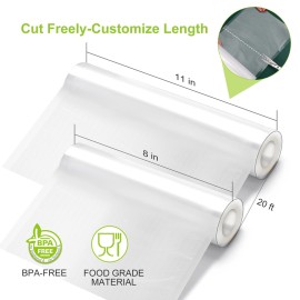 Bonsenkitchen Vacuum Sealer Rolls Bags, 6 Pack 3 Rolls 11 x 20\' + 3 Rolls 8 x 20\' Commercial Grade BPA Free Bag Rolls, Durable Customized Size Food Vac Bags for Storage and Sous Vide Cooking VB3211 Bonsenkitchen Vacuum Sealer Rolls Bags, 6 Pack 3 Rolls 11 x 20\' + 3 Rolls 8 x 20\' Commercial Grade BPA Free Bag Rolls, Durable Customized Size Food Vac Bags for Storage and Sous Vide Cooking VB3211