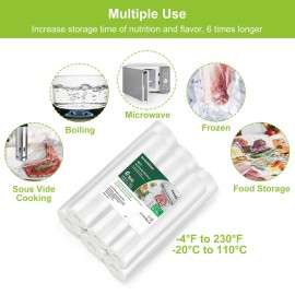Bonsenkitchen Vacuum Sealer Rolls Bags, 6 Pack 3 Rolls 11 x 20\' + 3 Rolls 8 x 20\' Commercial Grade BPA Free Bag Rolls, Durable Customized Size Food Vac Bags for Storage and Sous Vide Cooking VB3211 Bonsenkitchen Vacuum Sealer Rolls Bags, 6 Pack 3 Rolls 11 x 20\' + 3 Rolls 8 x 20\' Commercial Grade BPA Free Bag Rolls, Durable Customized Size Food Vac Bags for Storage and Sous Vide Cooking VB3211
