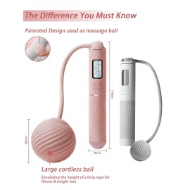 YOTTOY Cordless Jump Rope with Counter - Ropeless Jump Rope 2 In 1 with Large Cordless Ball-Weighted Jump Rope for Women with LCD Display (Pink) YOTTOY Cordless Jump Rope with Counter - Ropeless Jump Rope 2 In 1 with Large Cordless Ball-Weighted Jump Rope for Women with LCD Display (Pink)
