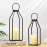 Perfnique Modern Farmhouse Lantern Decor, 15\'\' 13\'\' Set of 2 Black Metal Lanterns, 2 LED 6hr Timer Flickering Flameless Candles, Lanterns Decorative for Outdoor Decor, Home, Indoor, Patio