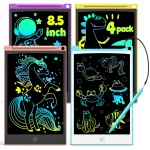 TECJOE 4 Pack LCD Writing Tablet, 8.5 Inch Colorful Doodle Board Drawing Tablet for Kids, Kids Travel Games Activity Learning Toys Birthday Gifts for 3 4 5 6 Year Old Boys Girls Toddlers Preschooler