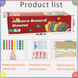 Medikaison Colorful Jokers and Marbles Board Game Pegs and Jokers Card Game for 2-8 Players 8 Solid Wood Game Boards 8 Colors 40 Marbles 4 Decks of Cards Cards Full Size Game Set Medikaison Colorful Jokers and Marbles Board Game Pegs and Jokers Card Game for 2-8 Players 8 Solid Wood Game Boards 8 Colors 40 Marbles 4 Decks of Cards Cards Full Size Game Set