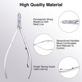 UM Supplies Cuticle Trimmer | Hangnail Remover | Extremely Sharp | Professional Cuticle Nippers | Stainless Steel | Cuticle clippers | Pedicure Manicure Tool I Jaw 14 (5mm)