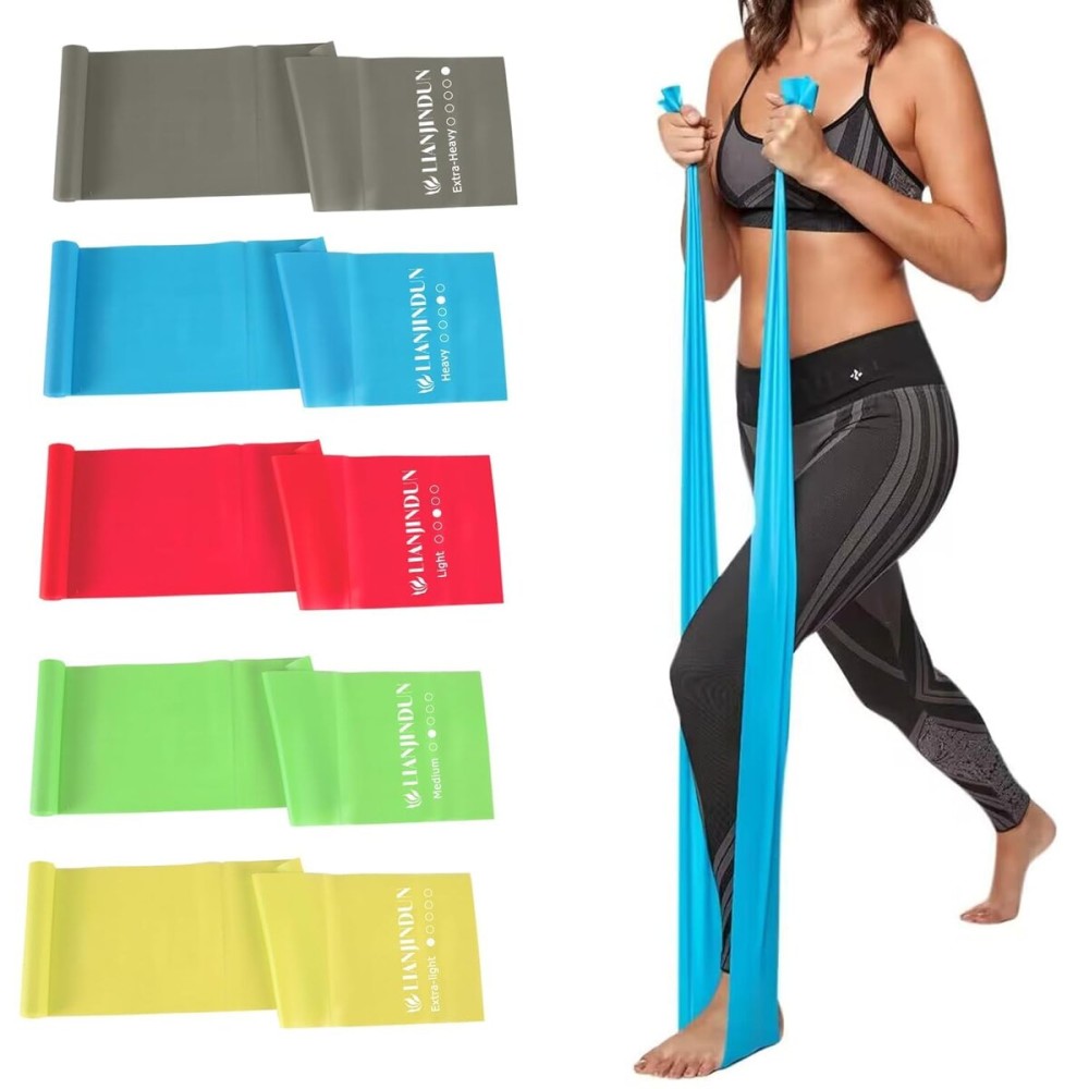 Lianjindun 5 Pcs Professional Resistance Bands. Latex-Free, Elastic Band, Work Out Bands, Stretch Bands for Working Out Women or Men, Exercise Bands Set for Physical Therapy, Yoga, Pilates
