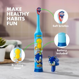 FIREFLY Clean N\' Protect, Sonic The Hedgehog Toothbrush with 3D hygienic Cover, Premium Soft Bristles, Anti-Slip Grip Handle, Battery Included, Ages 3+, 3 Piece Set (Pack of 1) FIREFLY Clean N\' Protect, Sonic The Hedgehog Toothbrush with 3D hygienic Cover, Premium Soft Bristles, Anti-Slip Grip Handle, Battery Included, Ages 3+, 3 Piece Set (Pack of 1)