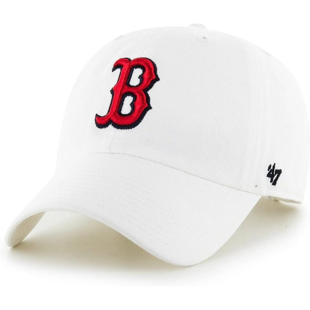 47 MLB Unisex-Adult Clean Up Adjustable Hat Cap One Size Fits All (Boston Red Sox White Red) 47 MLB Unisex-Adult Clean Up Adjustable Hat Cap One Size Fits All (Boston Red Sox White Red)