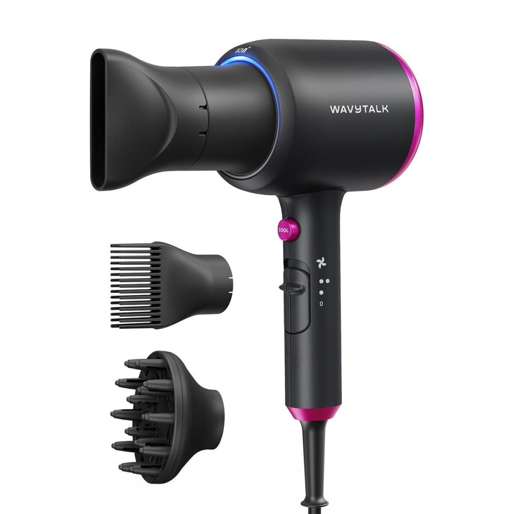 Wavytalk Hair Dryer with Diffuser, Blown Away Ionic Hair Dryer for Curly Hair with Comb, 1875W Fast Drying Blow Dryer with Ceramic Technology, 3 Attachments for All Hair Types, Light and Quiet, Black Wavytalk Hair Dryer with Diffuser, Blown Away Ionic Hair Dryer for Curly Hair with Comb, 1875W Fast Drying Blow Dryer with Ceramic Technology, 3 Attachments for All Hair Types, Light and Quiet, Black
