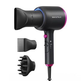 Wavytalk Hair Dryer with Diffuser, Blown Away Ionic Hair Dryer for Curly Hair with Comb, 1875W Fast Drying Blow Dryer with Ceramic Technology, 3 Attachments for All Hair Types, Light and Quiet, Black Wavytalk Hair Dryer with Diffuser, Blown Away Ionic Hair Dryer for Curly Hair with Comb, 1875W Fast Drying Blow Dryer with Ceramic Technology, 3 Attachments for All Hair Types, Light and Quiet, Black