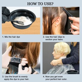 Svjetiq 21Pcs Hair Dye Kit Professional Hair Coloring Products with Hair Dye Brush, Hair Color Bowl, Hair Clips, Applicator, Earcover for Salon Bleaching & Hair Coloring at Home