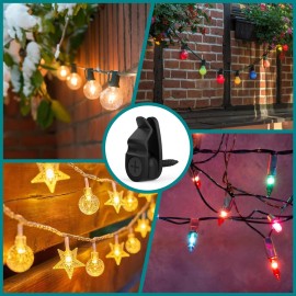 Outdoor String Lights Clips, Weatherproof Cable Hanger Hooks for Hanging Fairy Lights, Holiday Decor - Black, 50 Pack Outdoor String Lights Clips, Weatherproof Cable Hanger Hooks for Hanging Fairy Lights, Holiday Decor - Black, 50 Pack