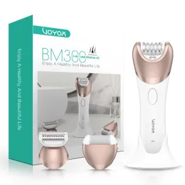 VOYOR Epilator for Women, 3 in 1 Epilator Hair Removal for Women, Epilators Hair Remover for Leg Arm with 30 Tweezers, Rechargeable & Cordless Electric Lady Shaver & Trimmer BM300 (Champagne Gold)