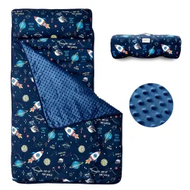 beeweed Toddler Nap Mat, Rollup Design Kid Sleeping Mat with Removable Pillow & Minky Blanket, Toddler Sleeping Bag for Daycare Preschool Travel Camping, Space Ship beeweed Toddler Nap Mat, Rollup Design Kid Sleeping Mat with Removable Pillow & Minky Blanket, Toddler Sleeping Bag for Daycare Preschool Travel Camping, Space Ship