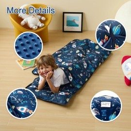 beeweed Toddler Nap Mat, Rollup Design Kid Sleeping Mat with Removable Pillow & Minky Blanket, Toddler Sleeping Bag for Daycare Preschool Travel Camping, Space Ship beeweed Toddler Nap Mat, Rollup Design Kid Sleeping Mat with Removable Pillow & Minky Blanket, Toddler Sleeping Bag for Daycare Preschool Travel Camping, Space Ship