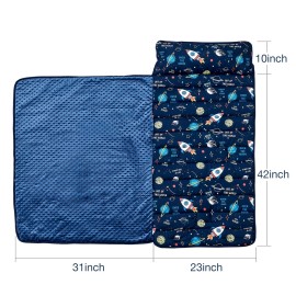 beeweed Toddler Nap Mat, Rollup Design Kid Sleeping Mat with Removable Pillow & Minky Blanket, Toddler Sleeping Bag for Daycare Preschool Travel Camping, Space Ship beeweed Toddler Nap Mat, Rollup Design Kid Sleeping Mat with Removable Pillow & Minky Blanket, Toddler Sleeping Bag for Daycare Preschool Travel Camping, Space Ship