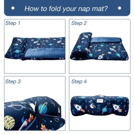 beeweed Toddler Nap Mat, Rollup Design Kid Sleeping Mat with Removable Pillow & Minky Blanket, Toddler Sleeping Bag for Daycare Preschool Travel Camping, Space Ship beeweed Toddler Nap Mat, Rollup Design Kid Sleeping Mat with Removable Pillow & Minky Blanket, Toddler Sleeping Bag for Daycare Preschool Travel Camping, Space Ship