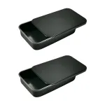 LIGHUFEIC 2Pack Dental Floss Portable Case,Dental floss Dispenser,Storage 24 Picks Adult Floss in Box,Refillable Glide floss,Portable Travel Floss Box for Travel(Black)