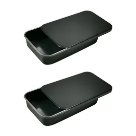 LIGHUFEIC 2Pack Dental Floss Portable Case,Dental floss Dispenser,Storage 24 Picks Adult Floss in Box,Refillable Glide floss,Portable Travel Floss Box for Travel(Black)