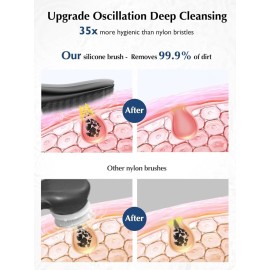 COSLUS Face Scrubber Facial Cleansing Brush: Silicone Portable Waterproof Rechargeable Face Wash Brush, 4 Cleansing Modes, Electric Face Exfoliator for Men Women Cleaning, Exfoliating, Massaging