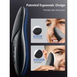 COSLUS Face Scrubber Facial Cleansing Brush: Silicone Portable Waterproof Rechargeable Face Wash Brush, 4 Cleansing Modes, Electric Face Exfoliator for Men Women Cleaning, Exfoliating, Massaging