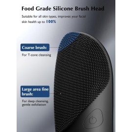 COSLUS Face Scrubber Facial Cleansing Brush: Silicone Portable Waterproof Rechargeable Face Wash Brush, 4 Cleansing Modes, Electric Face Exfoliator for Men Women Cleaning, Exfoliating, Massaging