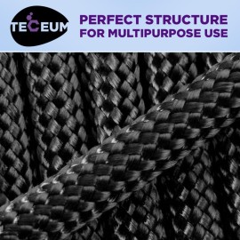 TECEUM Utility Nylon Paracord Black - 100 ft- 4mm - Heavy Duty String - Tent Cord - Outdoor amping Rope -Camping Hiking Gear and Equipment - EDC Cord - Strong Survival Rope 016b TECEUM Utility Nylon Paracord Black - 100 ft- 4mm - Heavy Duty String - Tent Cord - Outdoor amping Rope -Camping Hiking Gear and Equipment - EDC Cord - Strong Survival Rope 016b