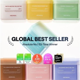 MEDIHEAL Phyto Enzyme Peeling Pad - Vegan Face Resurfacing Gauze Pads with LHA & Papaya Enzym - Pore Tightening Pads to Control Sebum - Exfoliating Pads for Dead Skin Cells, 90 Pads